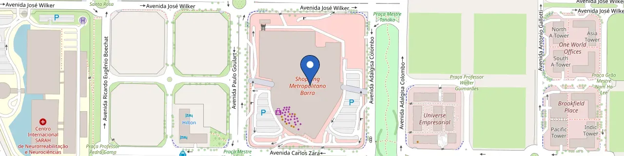 Mapa da estação Shopping Metropolitano Barra