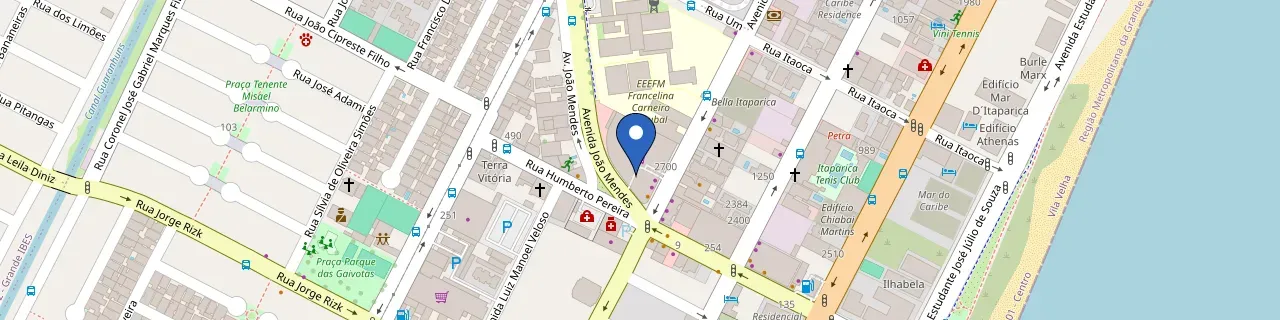 Mapa da estação EcoDot Carone Gaivotas