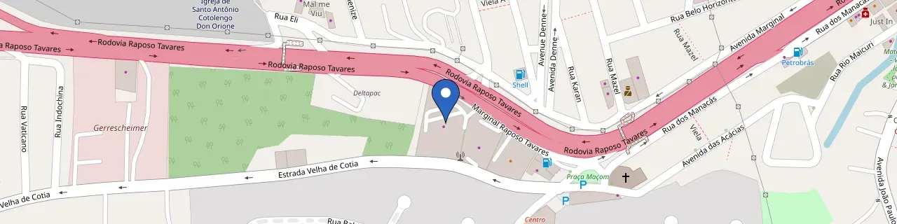 Mapa da estação Carrera Nissan Cotia