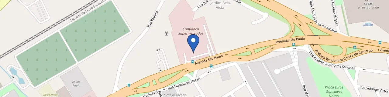 Mapa da estação Supermercado Confiança Loja 2