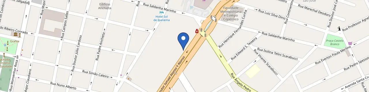 Mapa da estação Eletricar - Madero & Jeronimo - Franca - SP