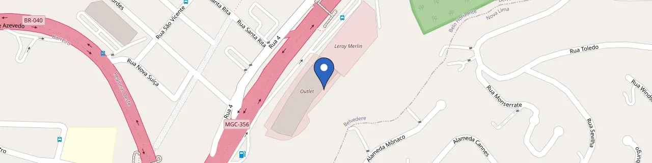 Mapa da estação BH Outlet/Leroy Merlin