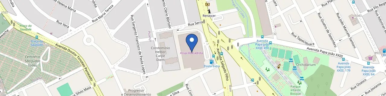 Mapa da estação Assaí Bosque Maia