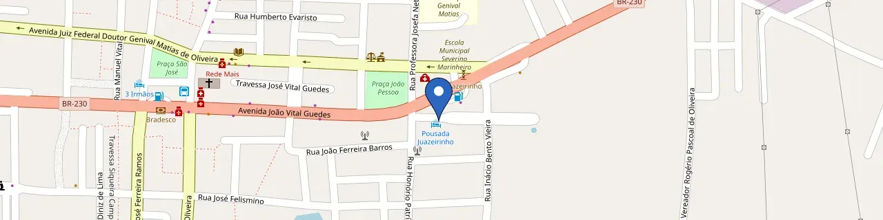 Mapa da estação Ative Recharge - Posto Shell - Juazeirinho