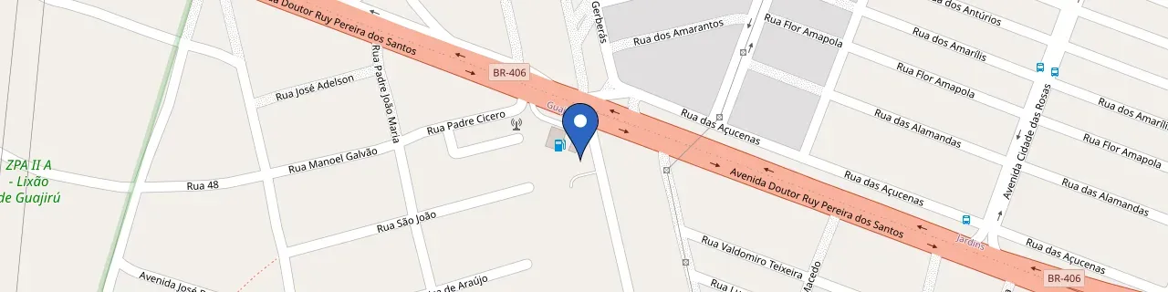 Mapa da estação Ative Recharge - Posto Estrela - Natal