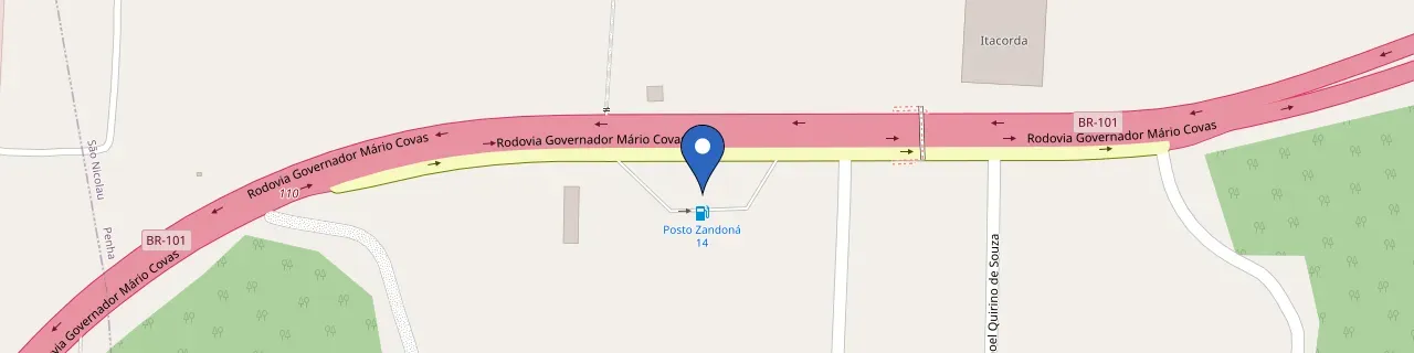 Mapa da estação Coulomb - Posto Zandoná