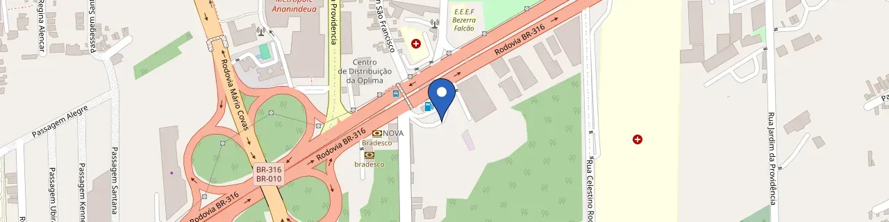 Mapa da estação Plugbra Posto Grão