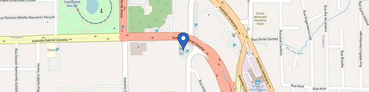 Mapa da estação Ibis Criciúma Hotel