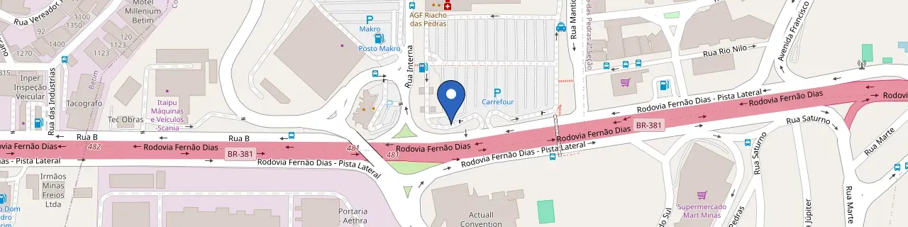 Mapa da estação Carrefour Contagem