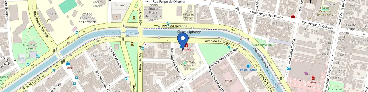 Mapa da estação Posto Pegasus Ipiranga