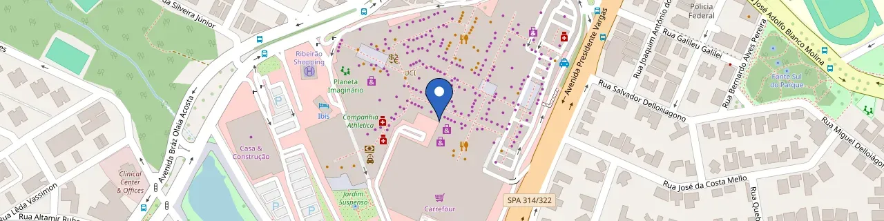 Mapa da estação Ribeirão Shopping