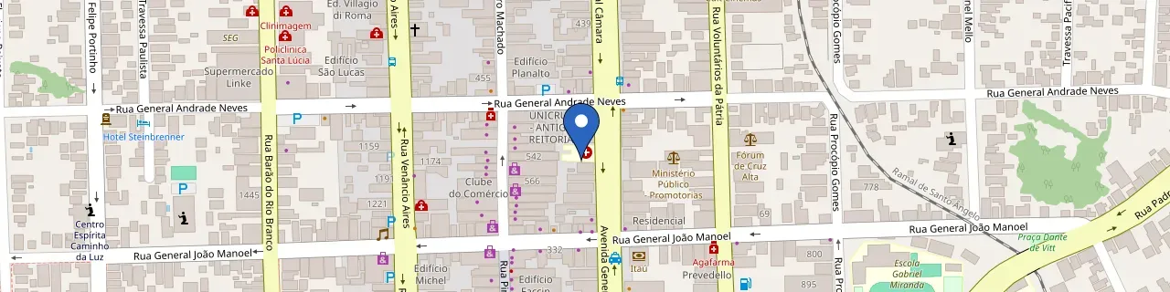 Mapa da estação Unimed-Cruz Alta-Sociedade Cooperativa De Serviços Médicos