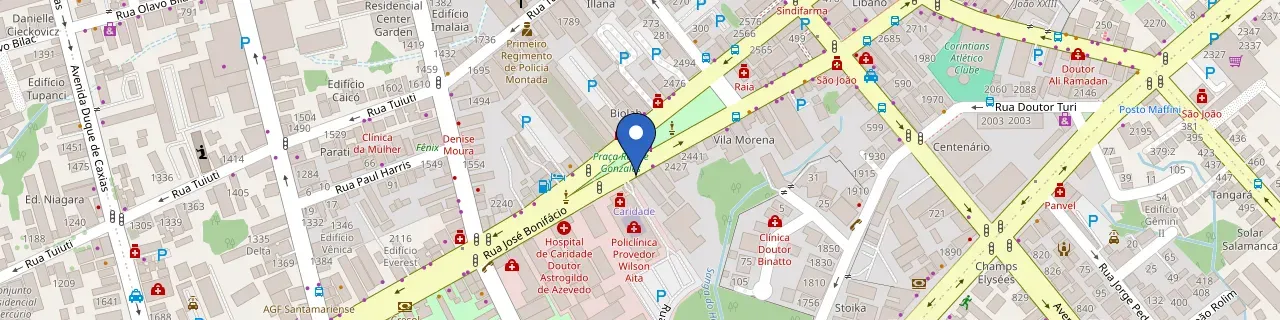 Mapa da estação Praça Dr. Astrogildo de Azevedo - Projeto P&D Aneel-Copel