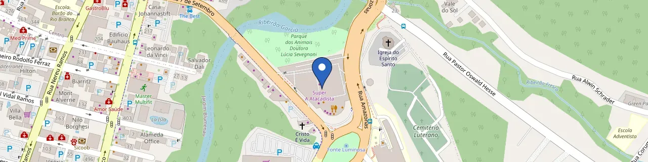 Mapa da estação Shell Recharge L Mercado Angeloni Blumenau