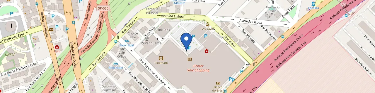 Mapa da estação CenterVale Shopping SJC