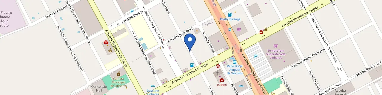 Mapa da estação 40 Sabores Linhares