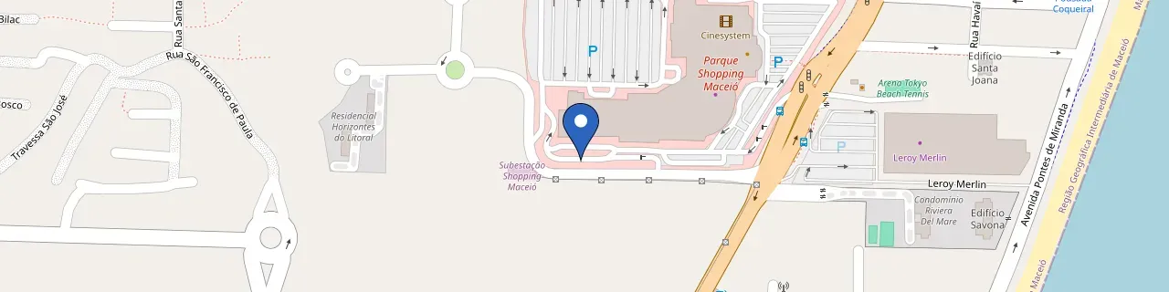 Mapa da estação Parque Shopping Maceió