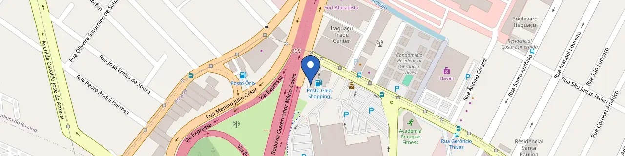 Mapa da estação Posto Galo Shopping Itaguaçu