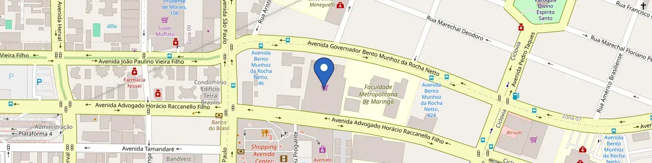 Mapa da estação Shell Recharge - Angeloni Maringá