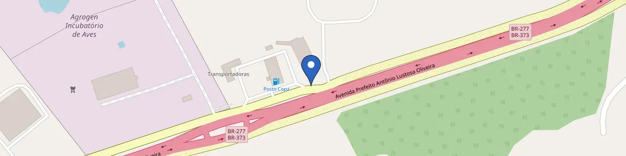 Mapa da estação BR 277 Posto Copa Guarapuava