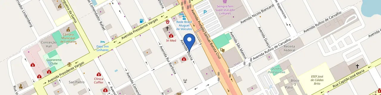 Mapa da estação Hotel Linhares Design