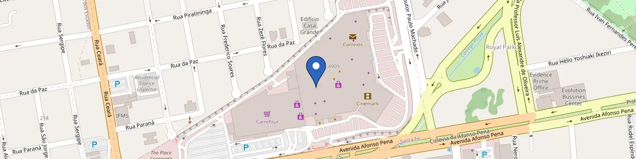 Mapa da estação Shopping Campo Grande