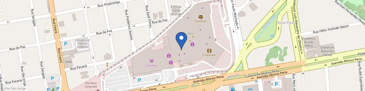 Mapa da estação Shopping Campo Grande