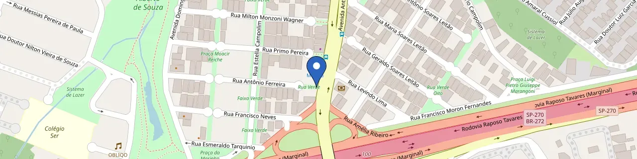 Mapa da estação DSA-X Sorocaba