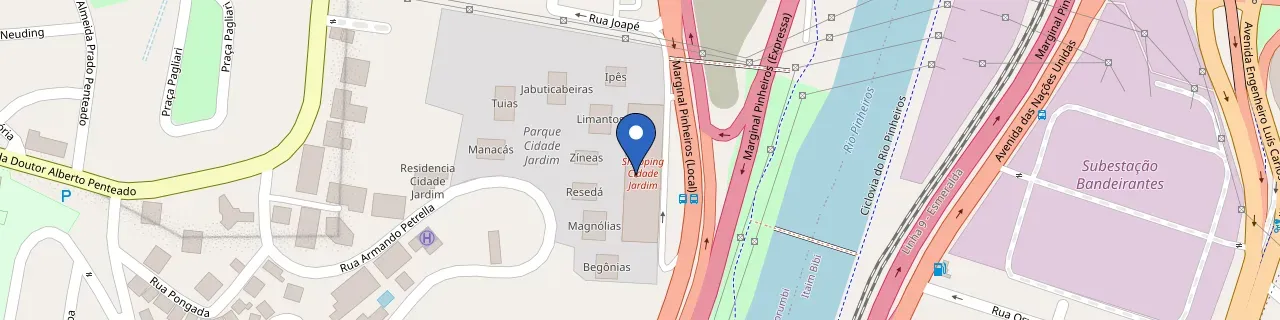 Mapa da estação BMW - Shopping Cidade