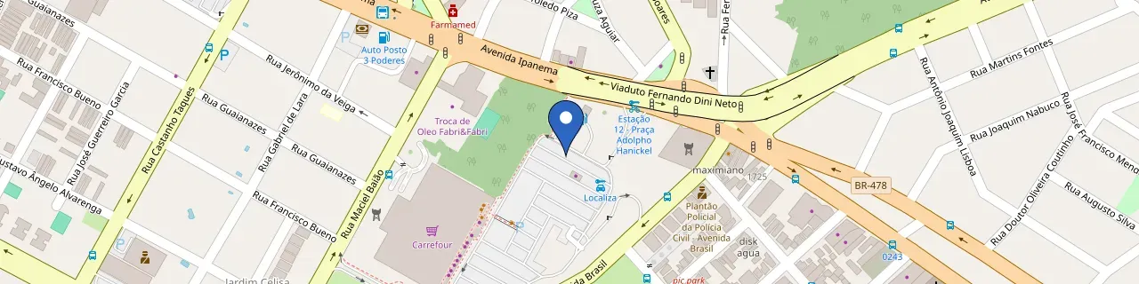 Mapa da estação Posto Carrefour Sorocaba Norte