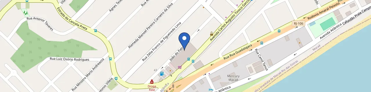 Mapa da estação Extra Mercado