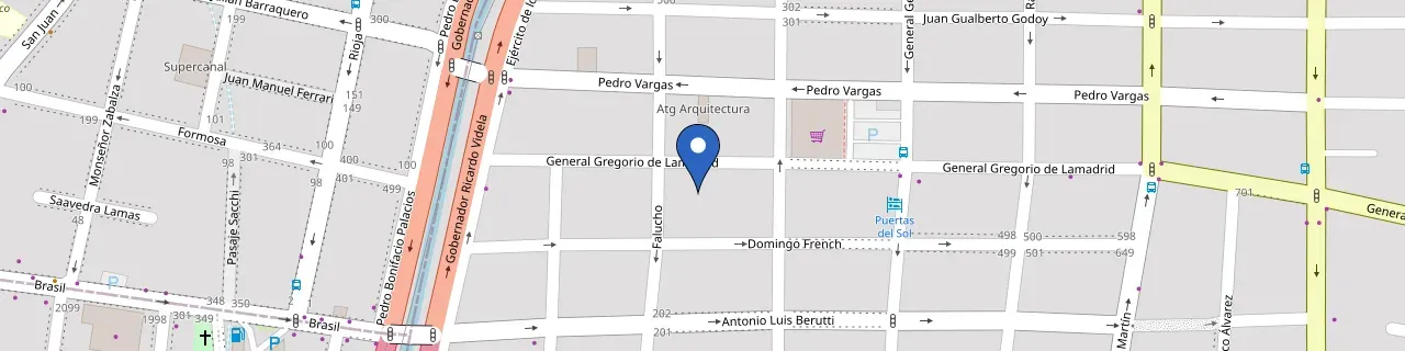 Mapa da estação Gran Depto, 2 Dorm, 5ta Best Location, Garage/Wifi