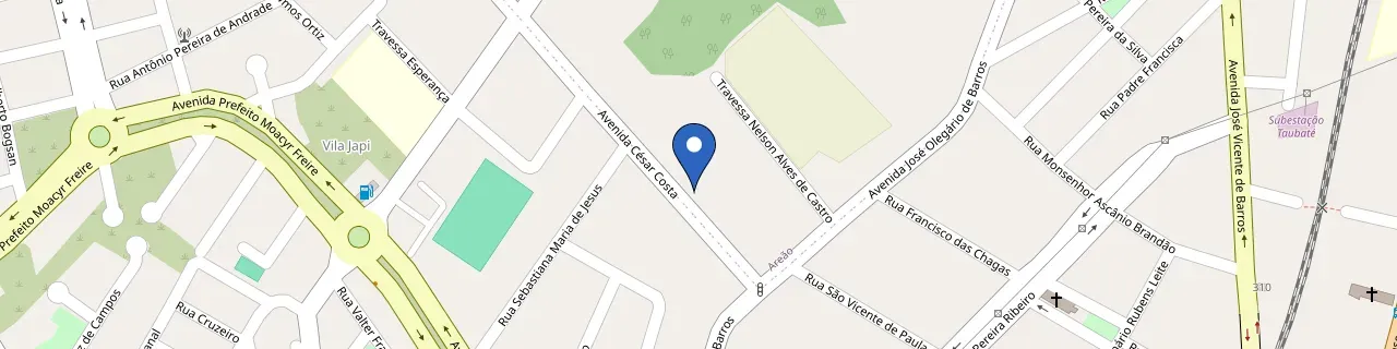 Mapa da estação Apto 17, Com Ar-Condicionado Em Taubaté-Sp/Centro