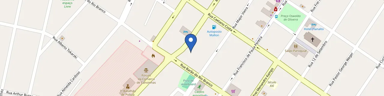 Mapa da estação Rota Verde - Sicoob | Canoinhas