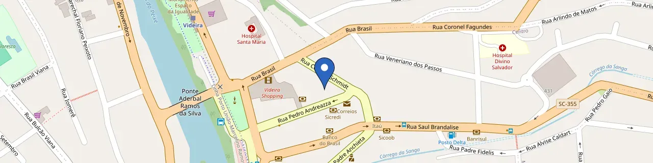 Mapa da estação Unicred - Videira