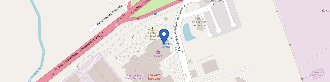 Mapa da estação Hotel Íbis Lorena