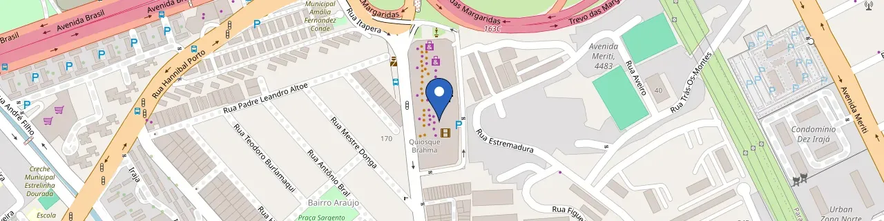 Mapa da estação Shopping Via Brasil