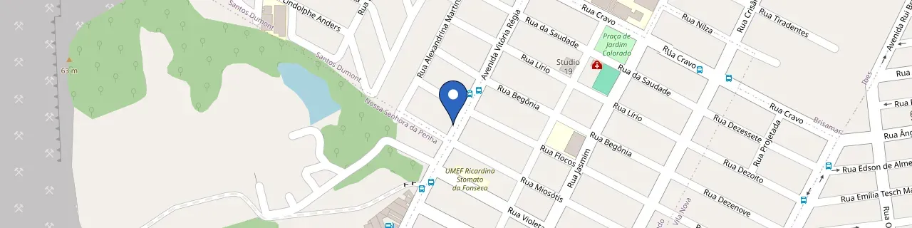 Mapa da estação Oficina H. Caldas