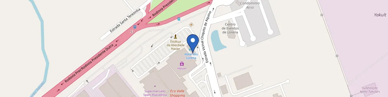 Mapa da estação Ibis Lorena