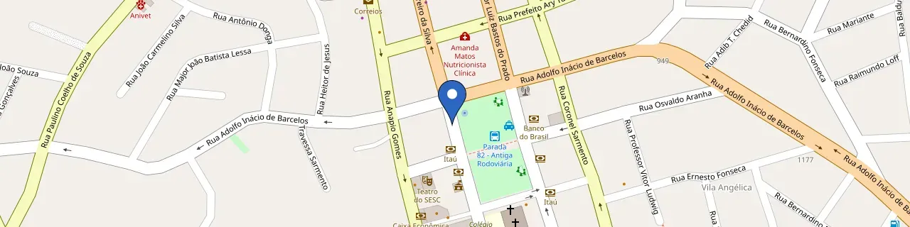 Mapa da estação Rua Coberta De Gravataí