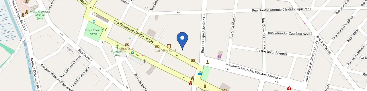 Mapa da estação Estacionamento e Lavador Rua Direita