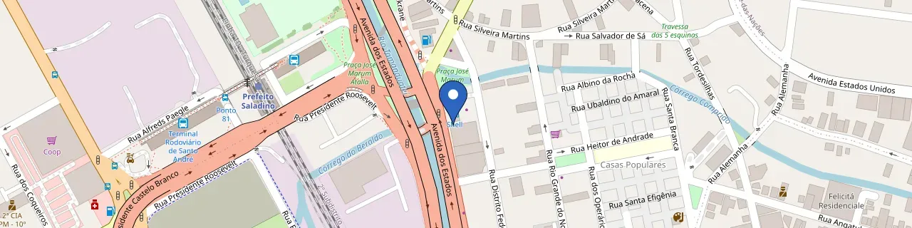 Mapa da estação Shell Recharge | Posto Automan Santo André